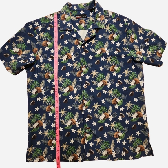 QUIETI‎ Hawaiian Button Shirt Large Coconut Palm Tree Vacation Resort Beach - Picture 5 of 11